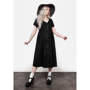 Disturbia Rowan Linen Button Up Midi Dress
